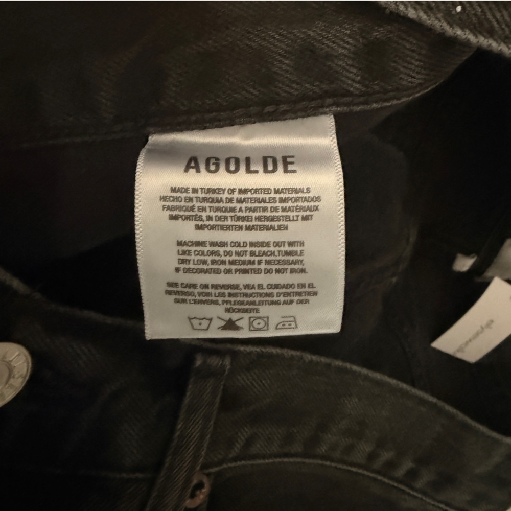 Agolde Dark Gray V-Waist Baggy Relaxed Jeans - Picture 7 of 7